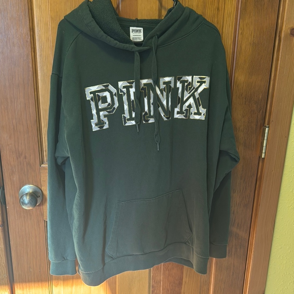 PINK Green Hoodie XL